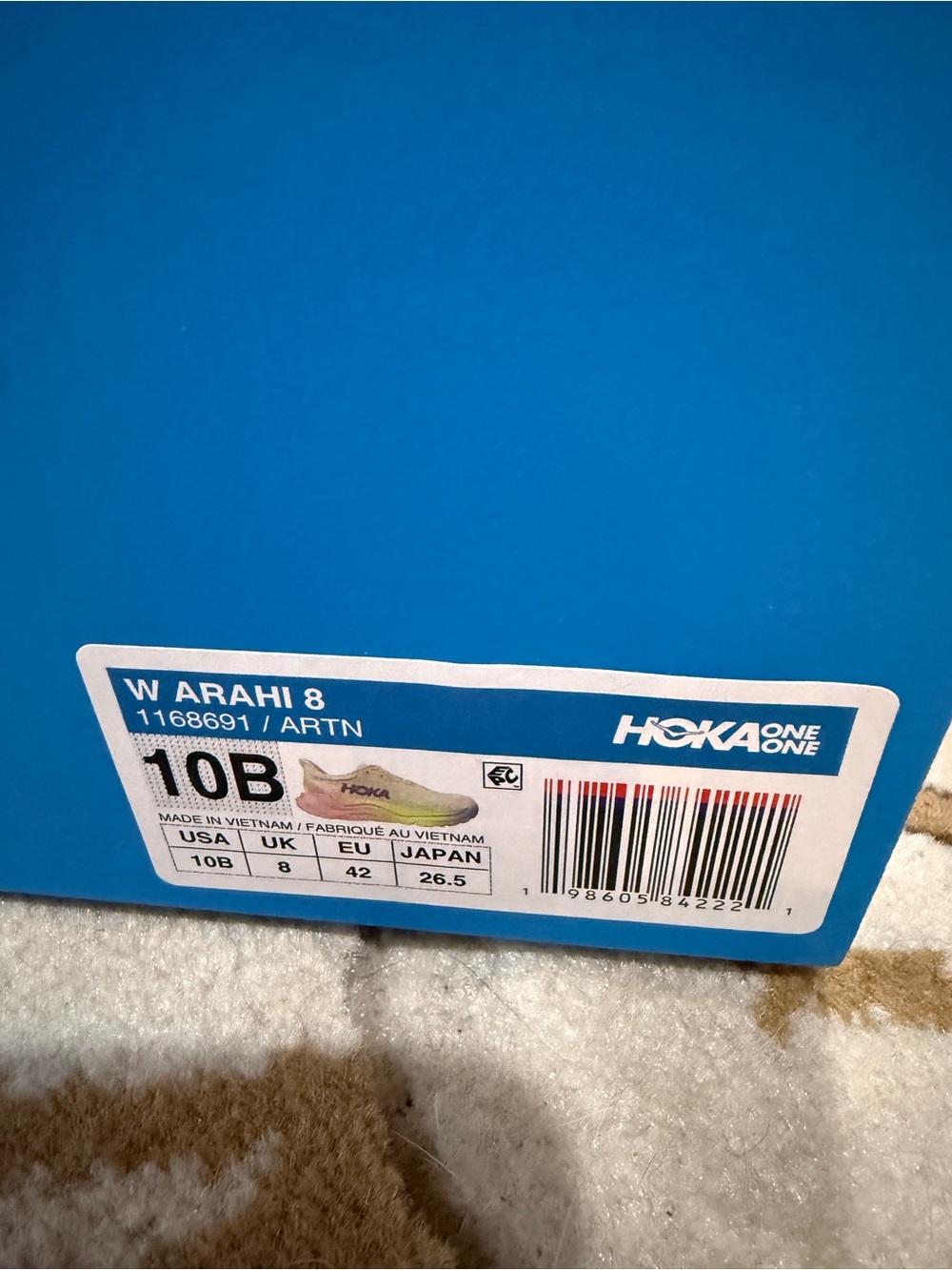 women's HOKA Arahi 8 stability sneakers size 10 vibrant alabaster and tangerine - Picture 9 of 9